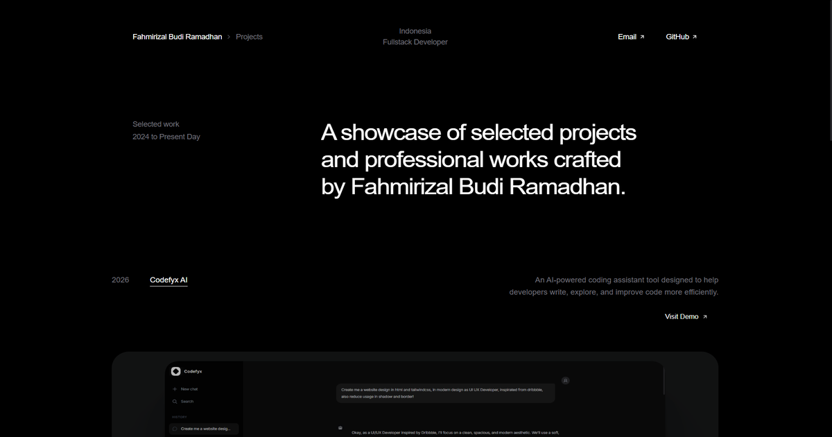 GitHub - fahmirizalbudi/showcase: A showcase website for my portfolio ...
