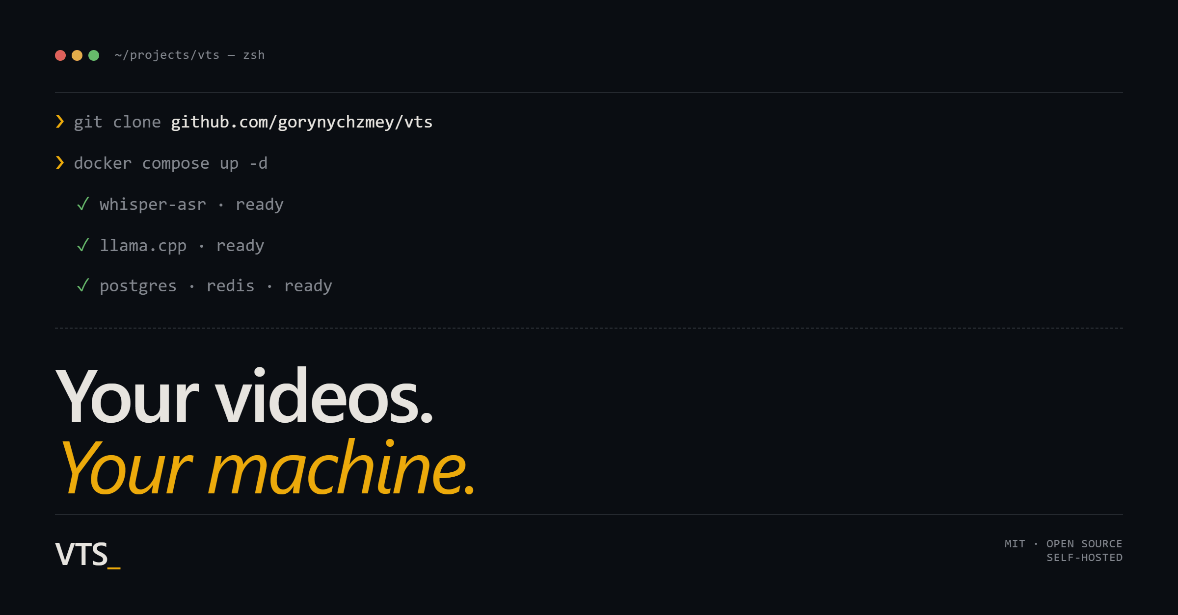 GitHub - gorynychzmey/vts: Video transcribe service · GitHub