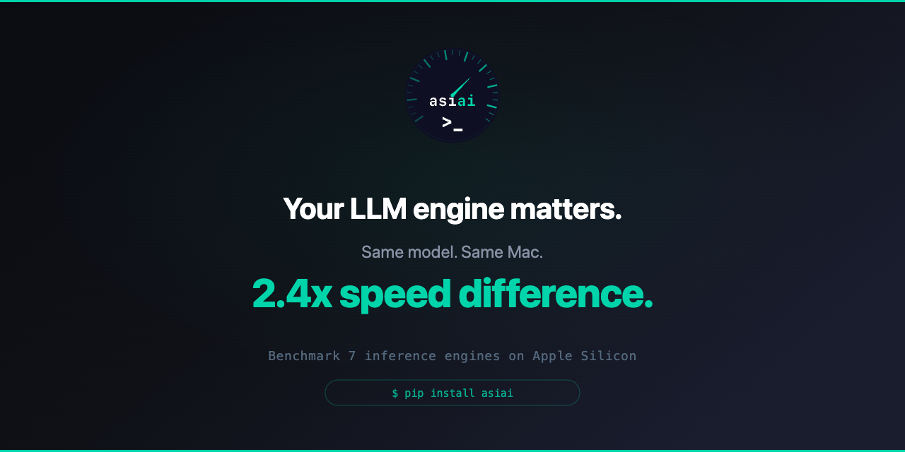 GitHub - druide67/asiai: Multi-engine LLM benchmark & monitoring CLI ...
