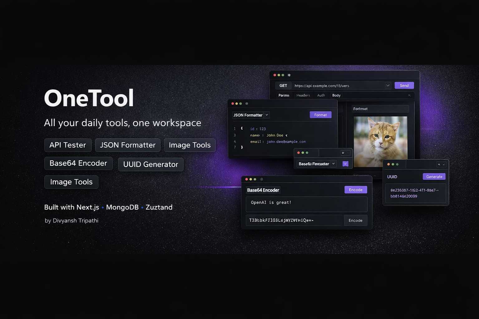GitHub - xoxo-Divyansh/OneTool: One place for different creative Tools ...