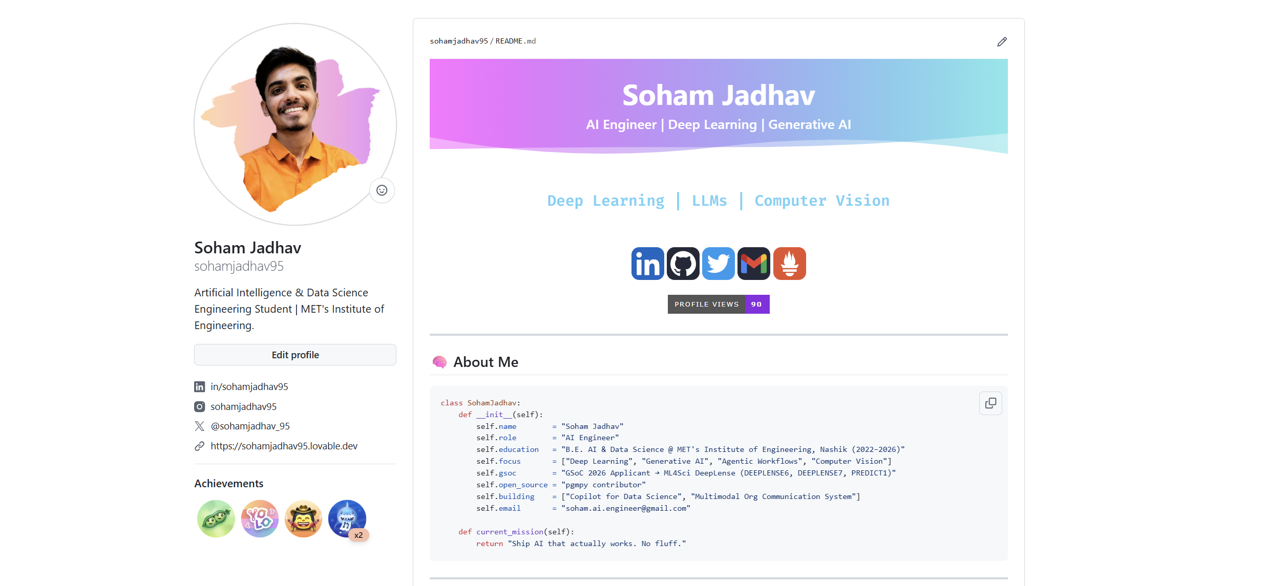 GitHub - sohamjadhav95/sohamjadhav95: GitHub profile README · GitHub