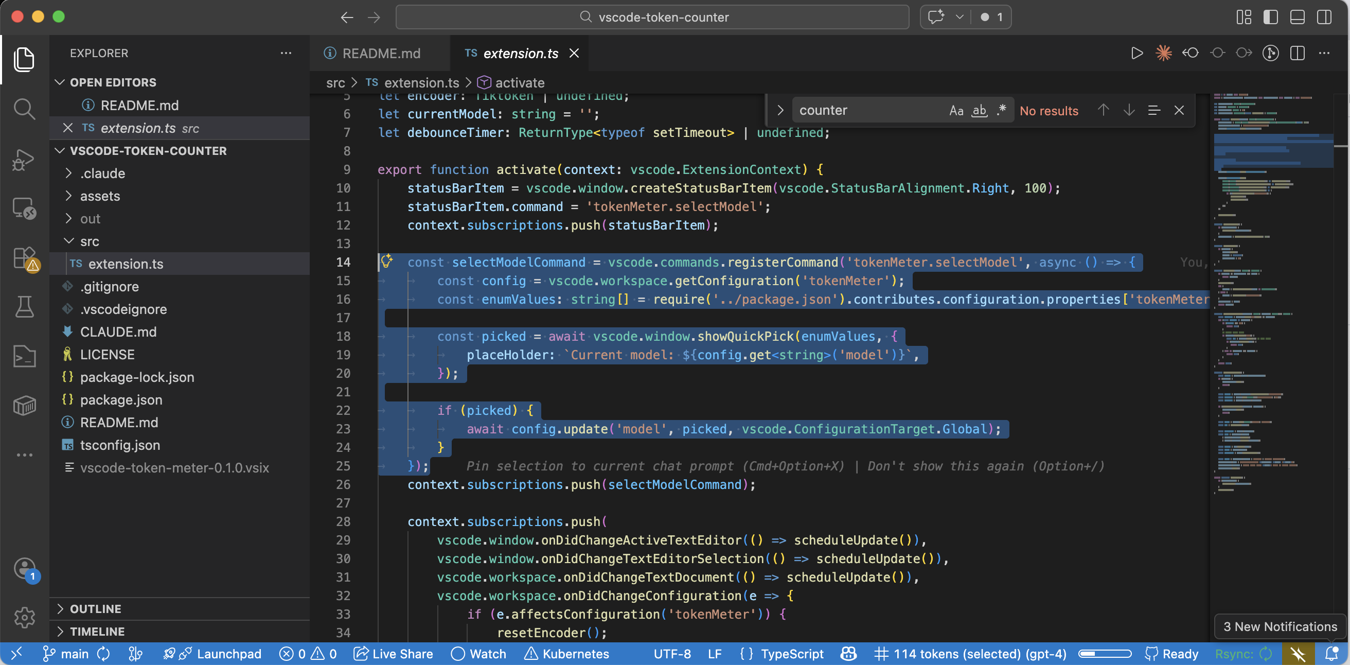 GitHub - samber/vscode-token-meter: 🕵️ LLM Token Counter for VSCode ...