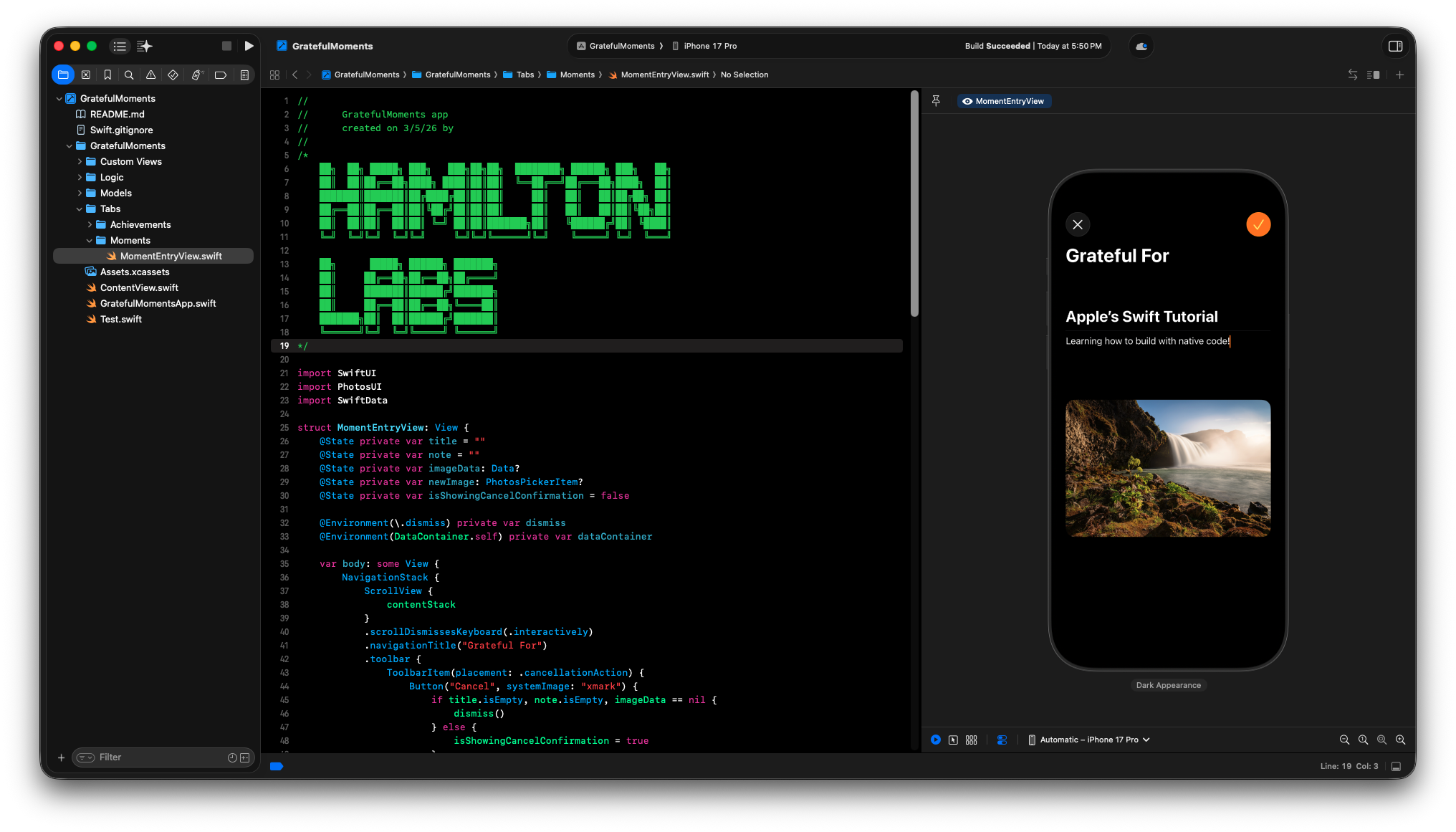 GitHub - hamilton-labs/GratefulMoments: Demo app made from Apple's ...