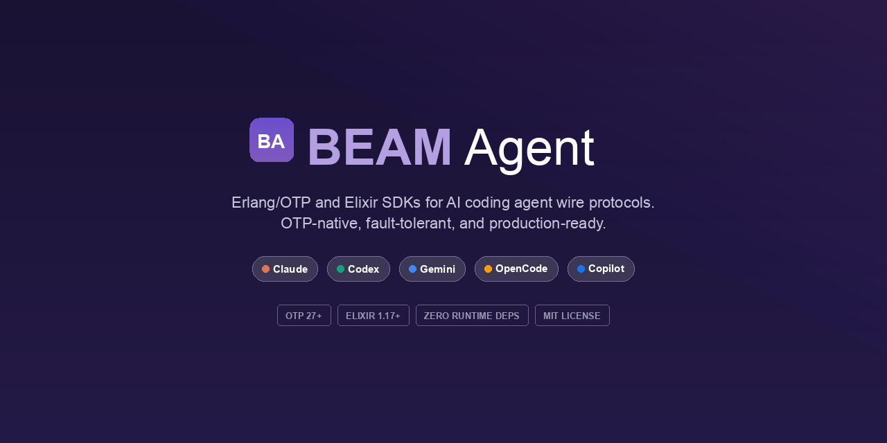 GitHub - beardedeagle/beam-agent: Canonical BEAM SDK for agentic coding ...