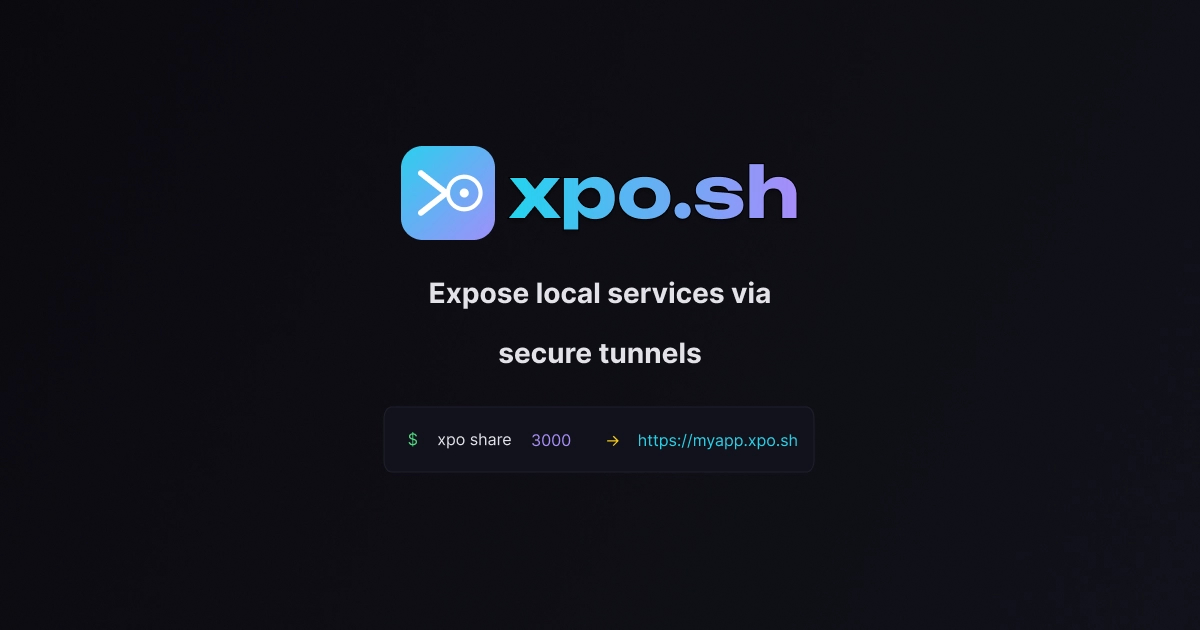 GitHub - xpo-sh/xpo: Expose localhost to the internet - fast, secure ...