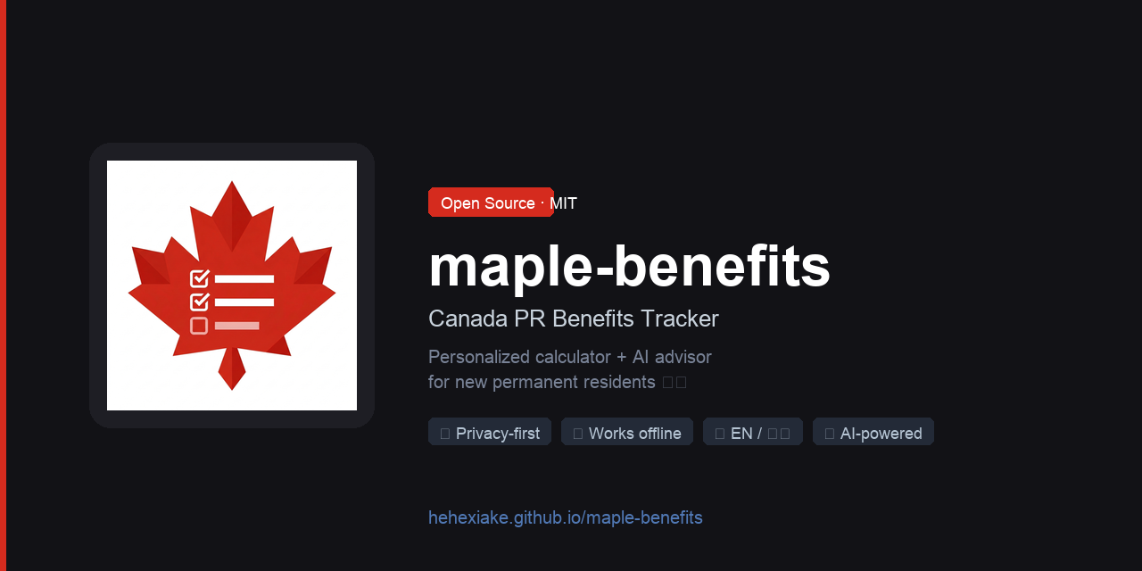 GitHub - tuna-chin/maple-benefits: Canada PR benefits tracker ...