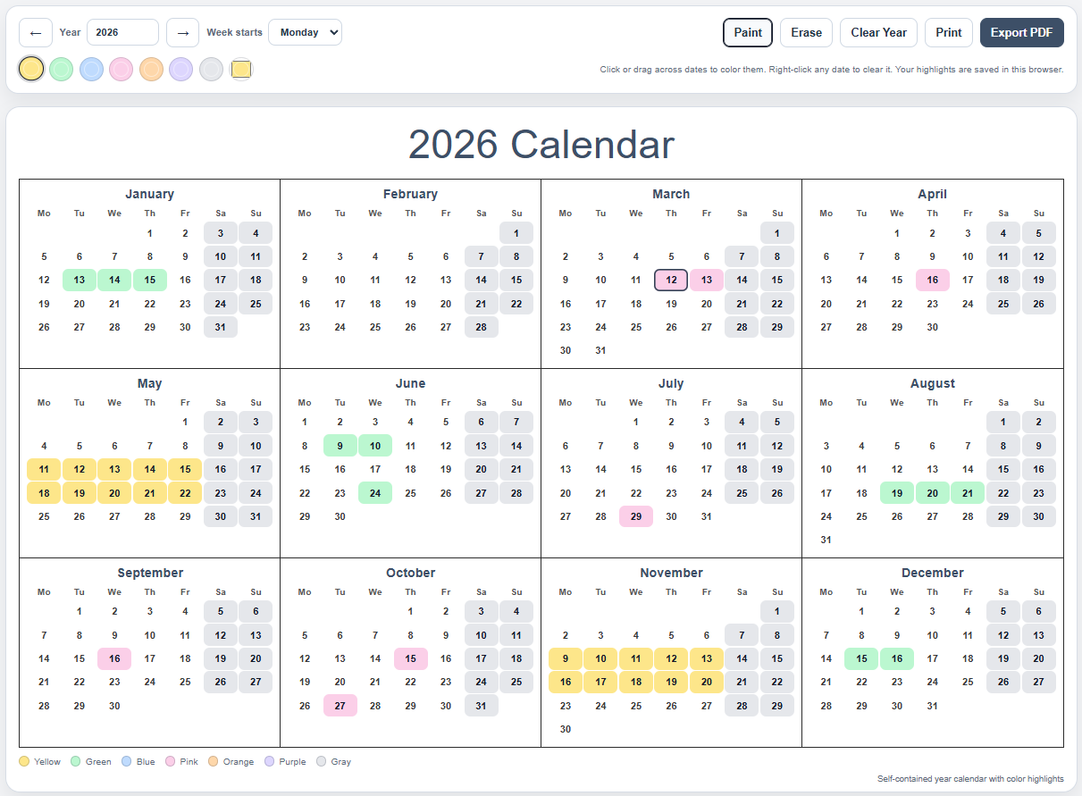 highlightable-calendar