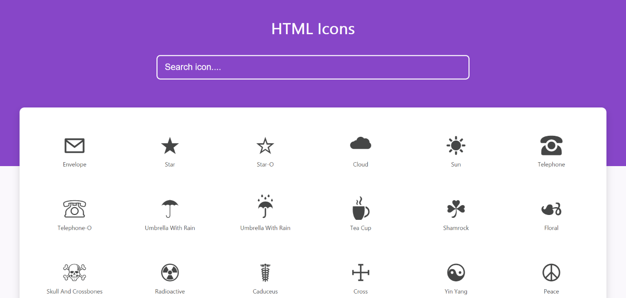 HTML Icons Reference Guide Unicode Character List, 60% OFF