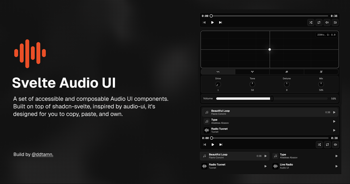 svelte-audio-ui Svelte Themes