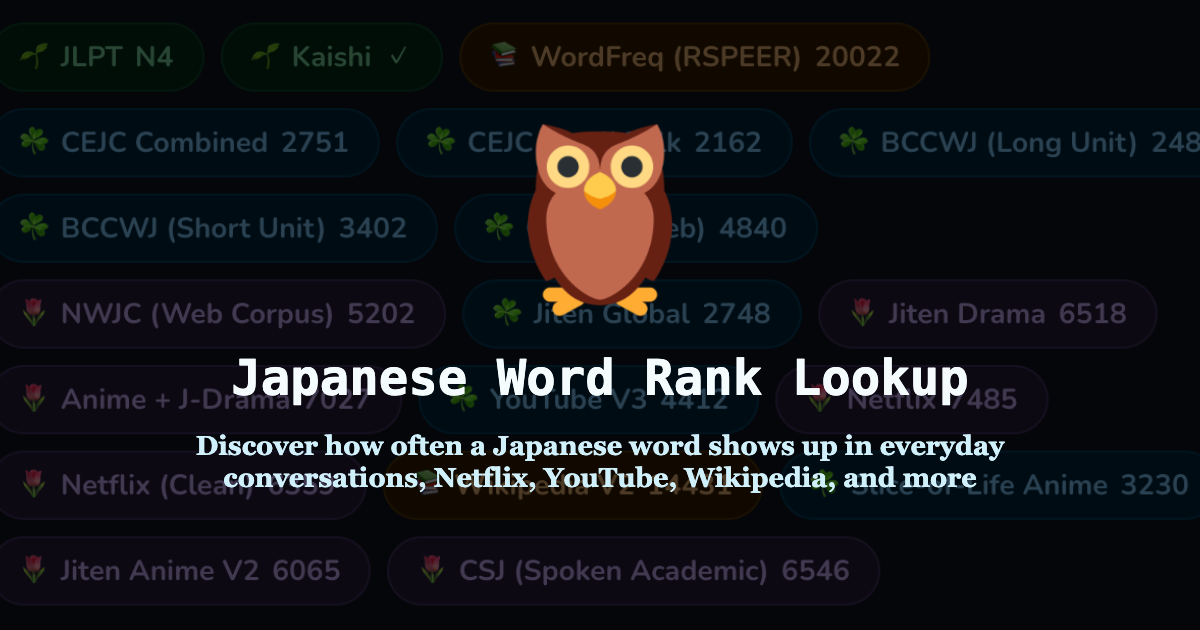 japanese-word-ranks