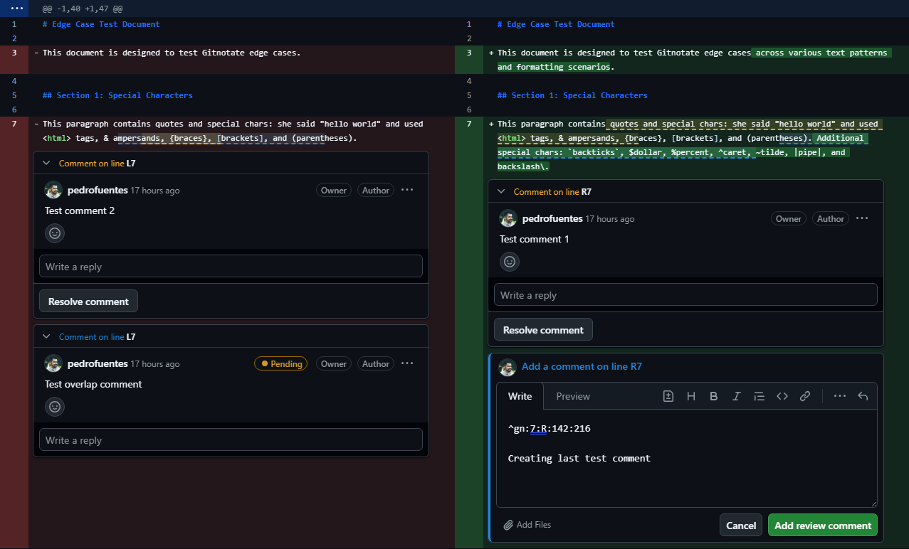 GitHub - pedrofuentes/gitnotate: Sub-line commenting for Markdown files ...
