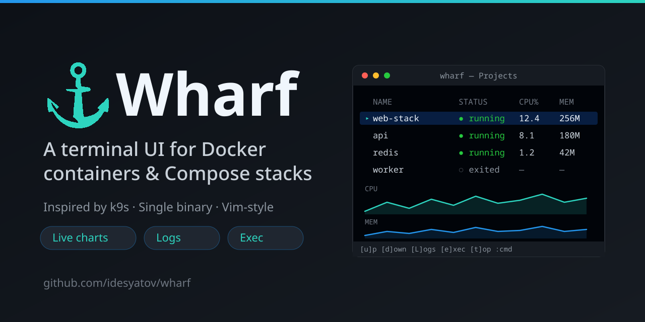 GitHub - idesyatov/wharf: ⚓ Terminal UI (TUI) for Docker Compose ...