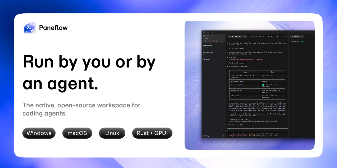 Show HN: Paneflow – cross-platform GPUI app for parallel coding agents