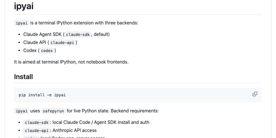 GitHub - AnswerDotAI/ipyai: A terminal IPython extension that adds ...