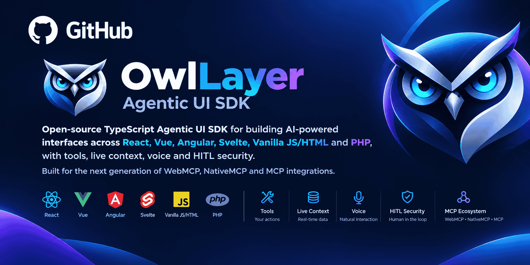 owllayer — OwlLayer AI SDK (Agentic UI AI) - Open-source TypeScript Agentic UI SDK for AI-powered…