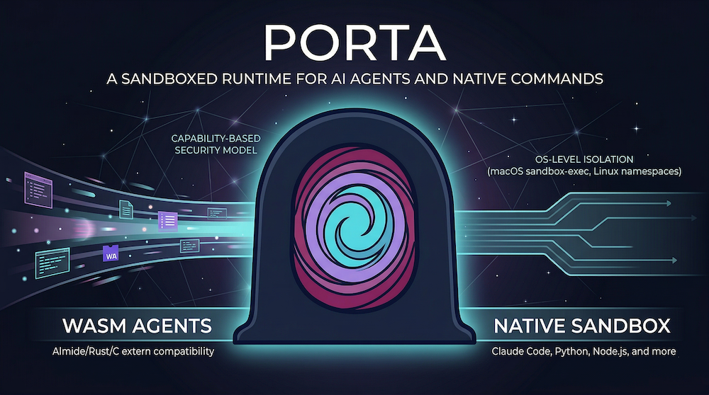 GitHub - almide/porta: Sandboxed runtime for AI agents. WASM isolation ...
