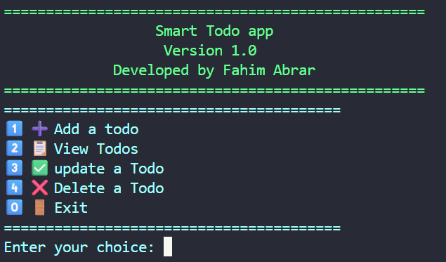 GitHub - fahimcoderbd/Smart-cli-todo-app: I built a simple python ...
