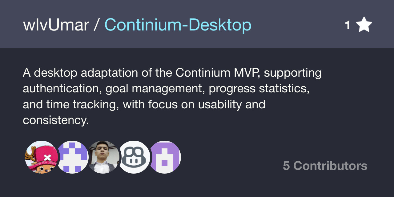 GitHub - wlvUmar/Continium-Desktop: A desktop adaptation of the ...