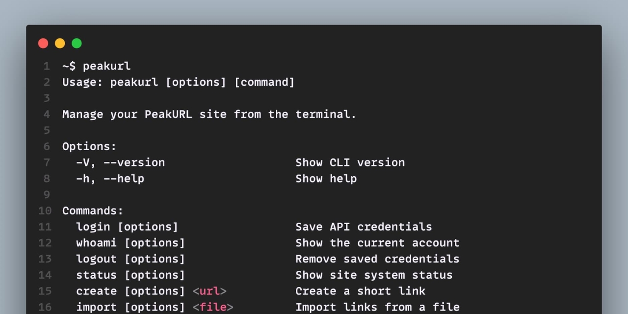 GitHub - PeakURL/CLI: Command-line interface for PeakURL · GitHub