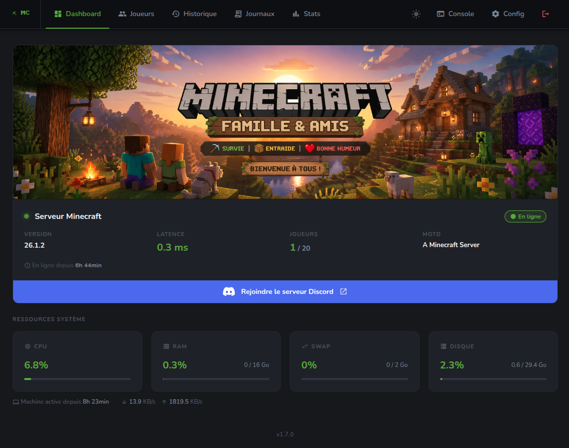 GitHub - picardflo/minecraft_webui: Lightweight self-hosted monitoring ...