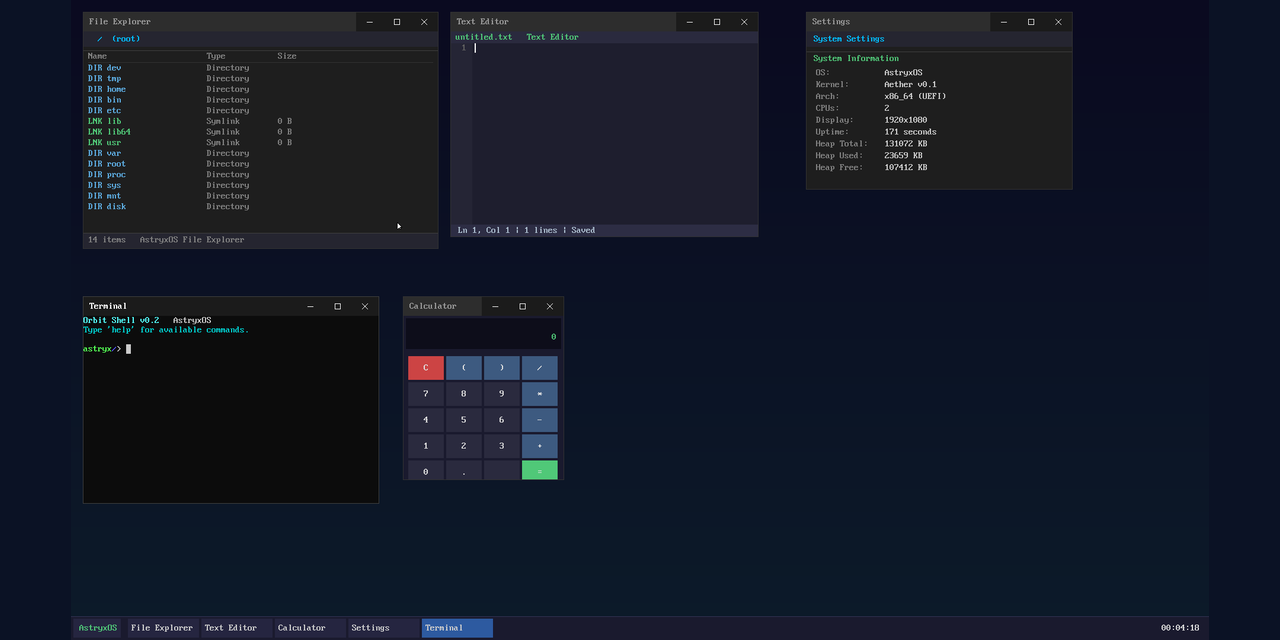 GitHub - me1iissa/AstryxOS: UEFI-native x86_64 research operating ...