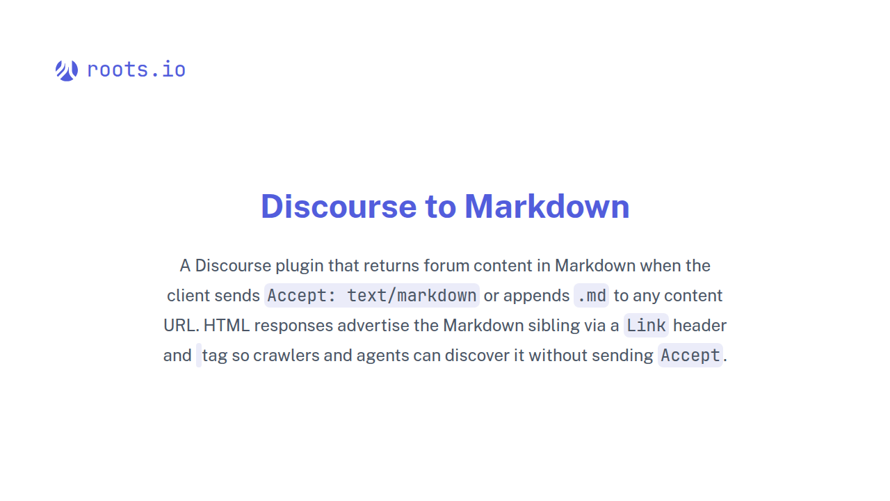 GitHub - roots/discourse-to-markdown: A Discourse plugin that serves ...