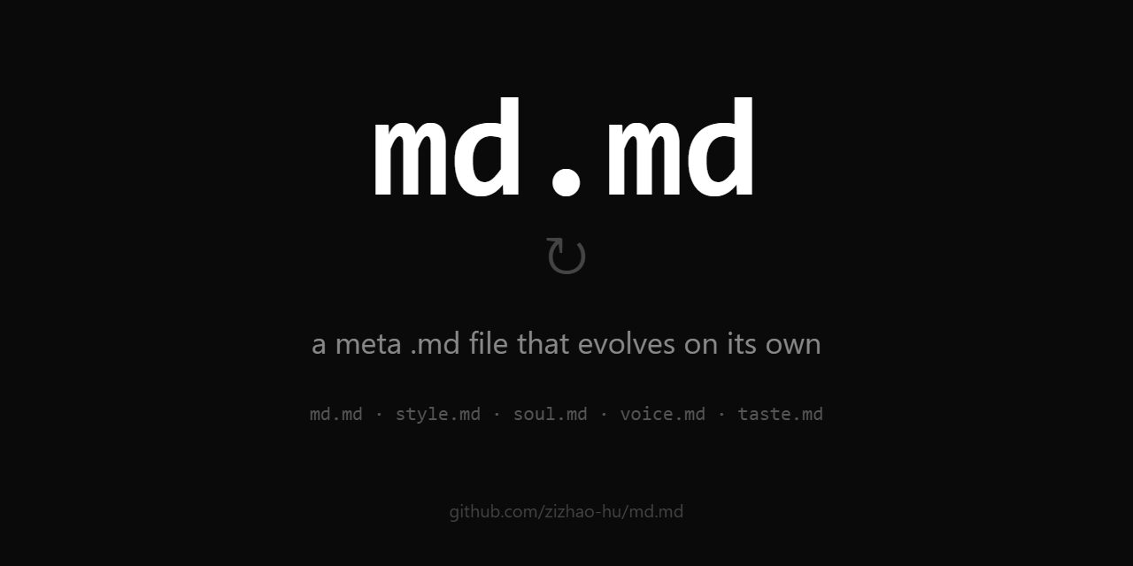 GitHub - zizhao-hu/md.md: A meta md file that evolves on its own. Just ...