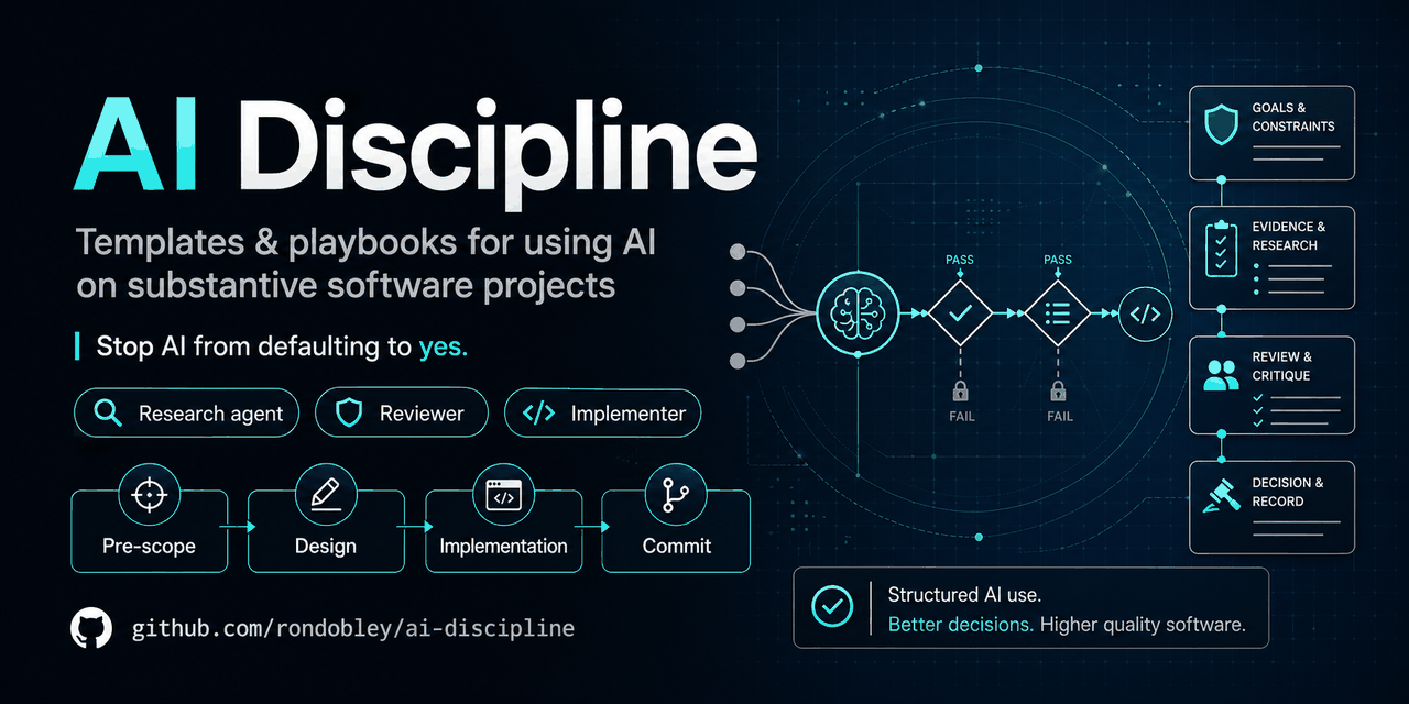 GitHub - rondobley/ai-discipline: Pair-coding discipline for AI ...