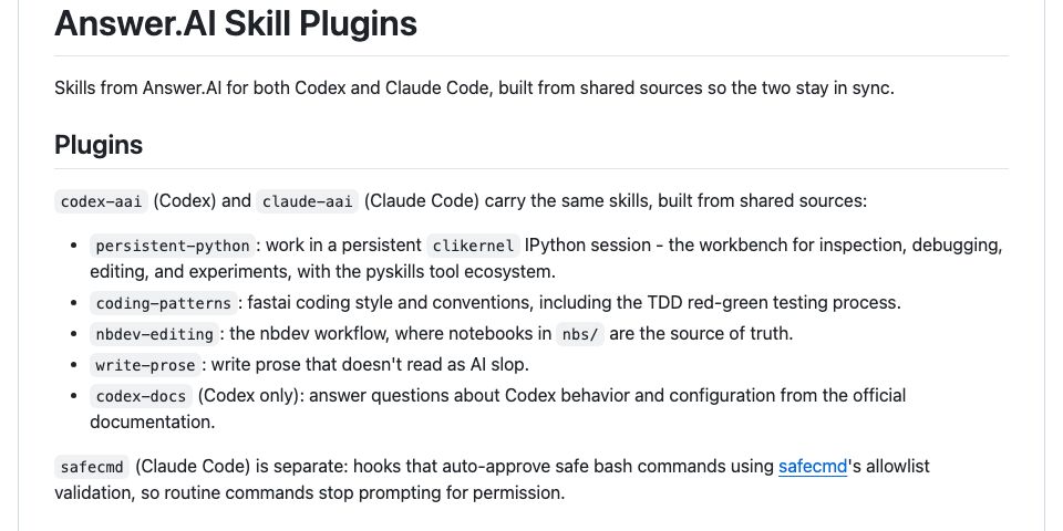 GitHub - AnswerDotAI/skill-plugins: Codex plugins and skills from ...