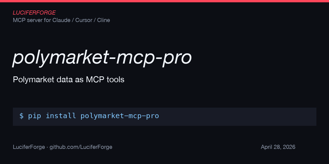 GitHub - LuciferForge/polymarket-mcp: Live Polymarket prediction-market ...