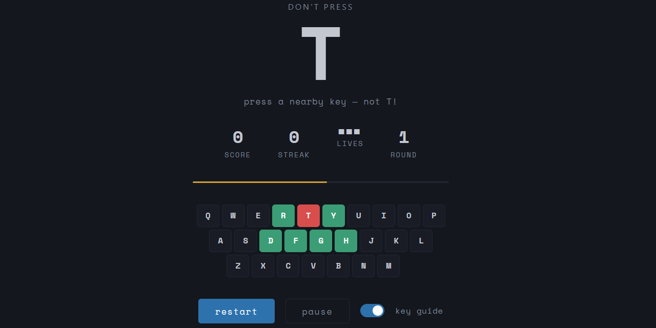GitHub - samir-dahal/dontpress: A keyboard game designed to sharpen ...