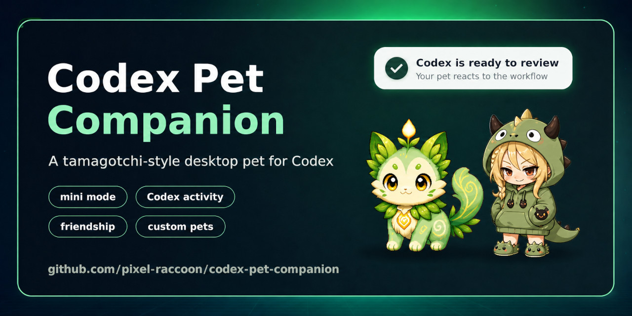 GitHub - pixel-raccoon/codex-pet-companion: Desktop pet companion for ...