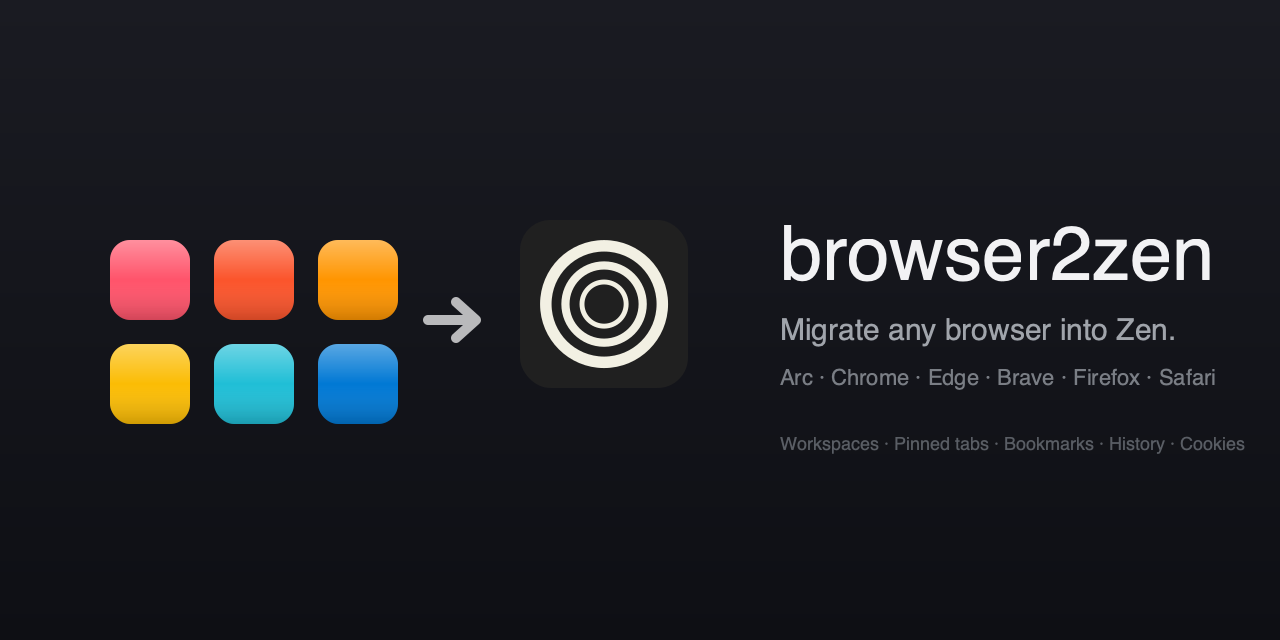 GitHub - tarikbc/browser2zen: Migrate any browser (Arc, Chrome, Edge ...