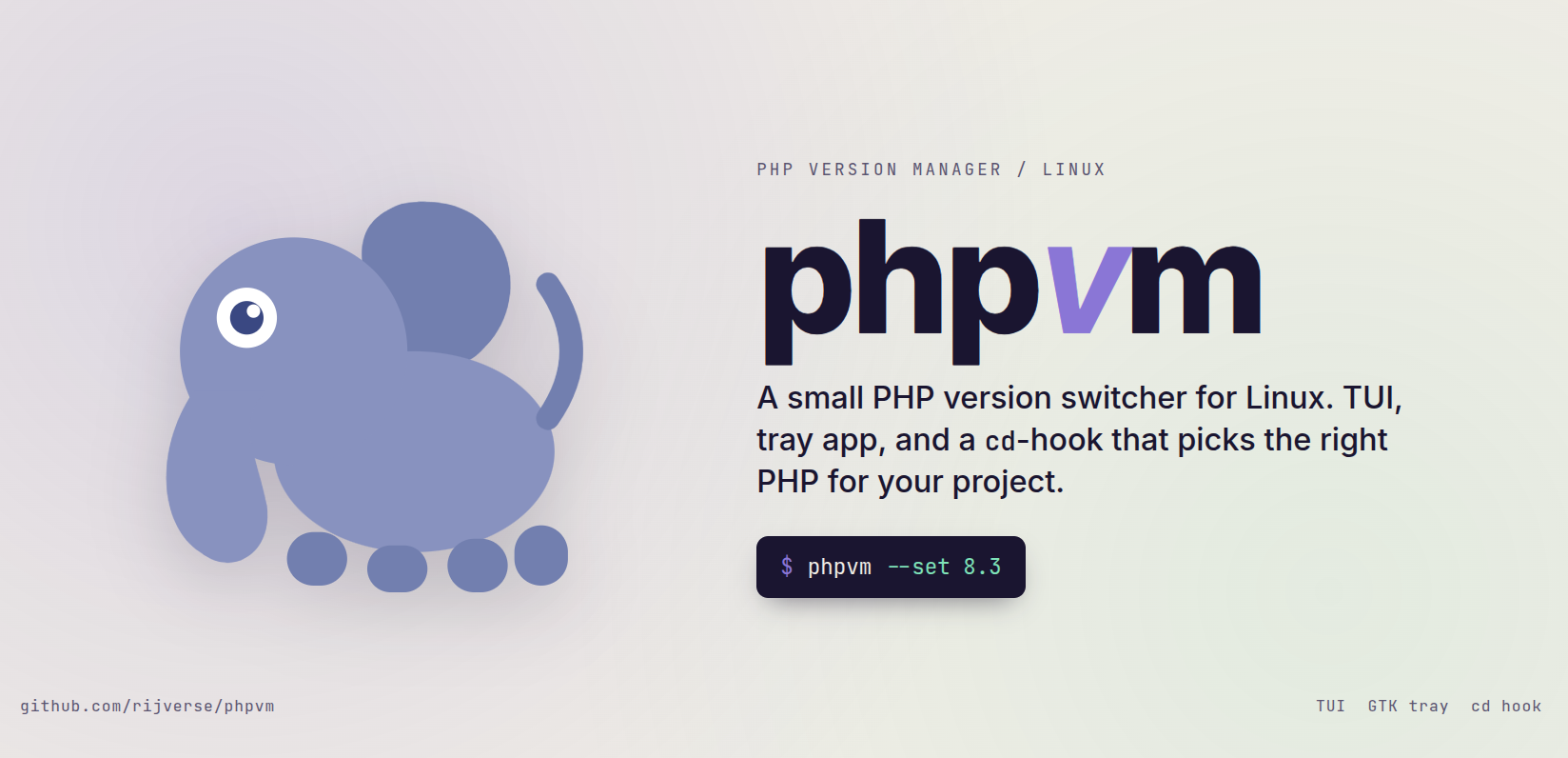 GitHub - rijverse/phpvm: 🐘 A fast PHP version manager for Linux ...