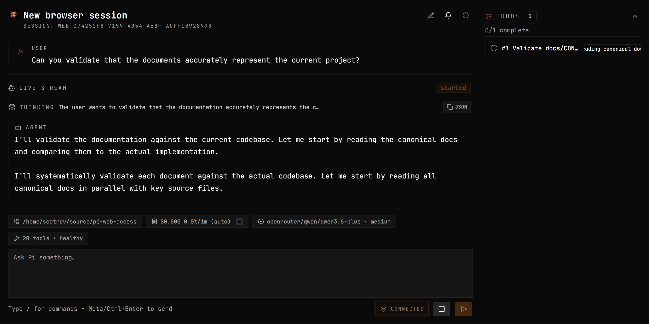 GitHub - Scetrov/pi-web-agent: Web interface to the Pi Coding Agent ...