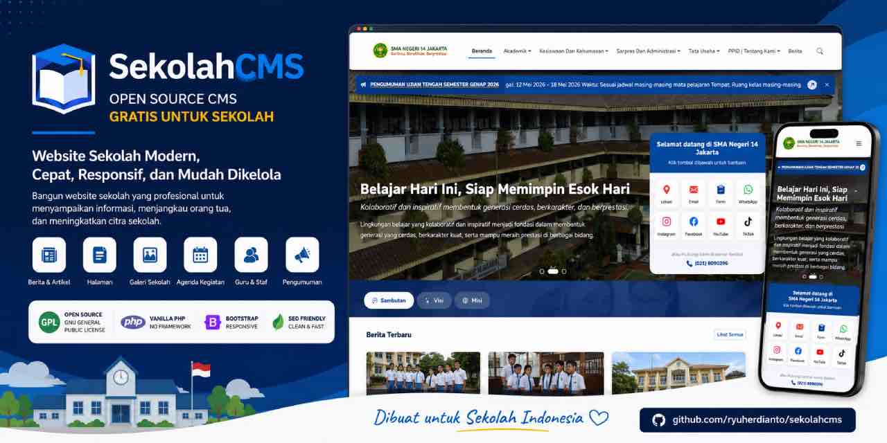 GitHub - ryuherdianto/sekolahcms: Sistem Manajemen Konten gratis dan ...