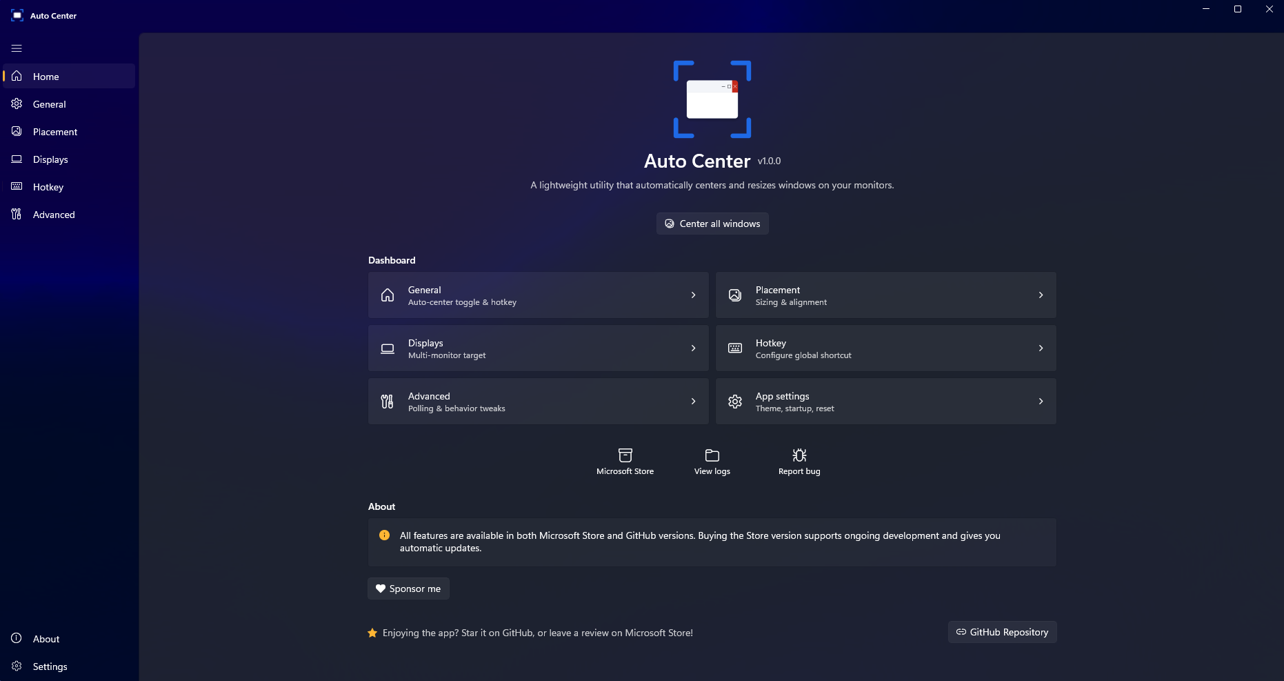 GitHub - jihedkdiss/AutoCenter: A lightweight utility that ...