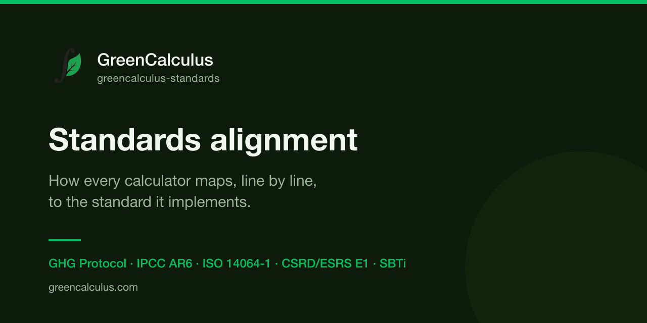 greencalculus-standards
