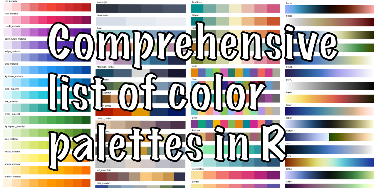 GitHub - EmilHvitfeldt/r-color-palettes: Comprehensive list of color  palettes available in R ❤️?????