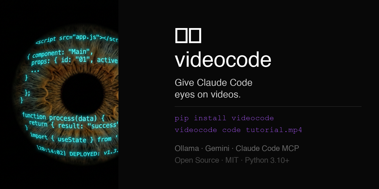 GitHub - marianoperezbaldasare-maker/videocode: Give Claude Code eyes ...