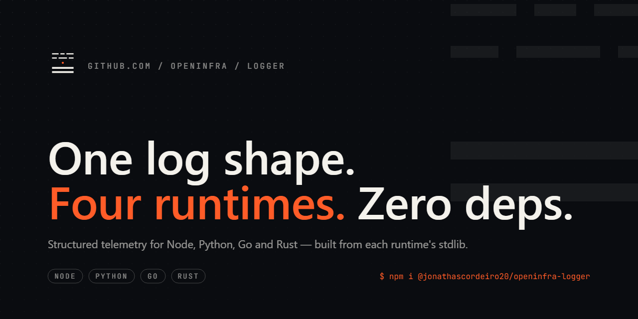 GitHub - jonathascordeiro20/openinfra-logger: OIL · Universal ...