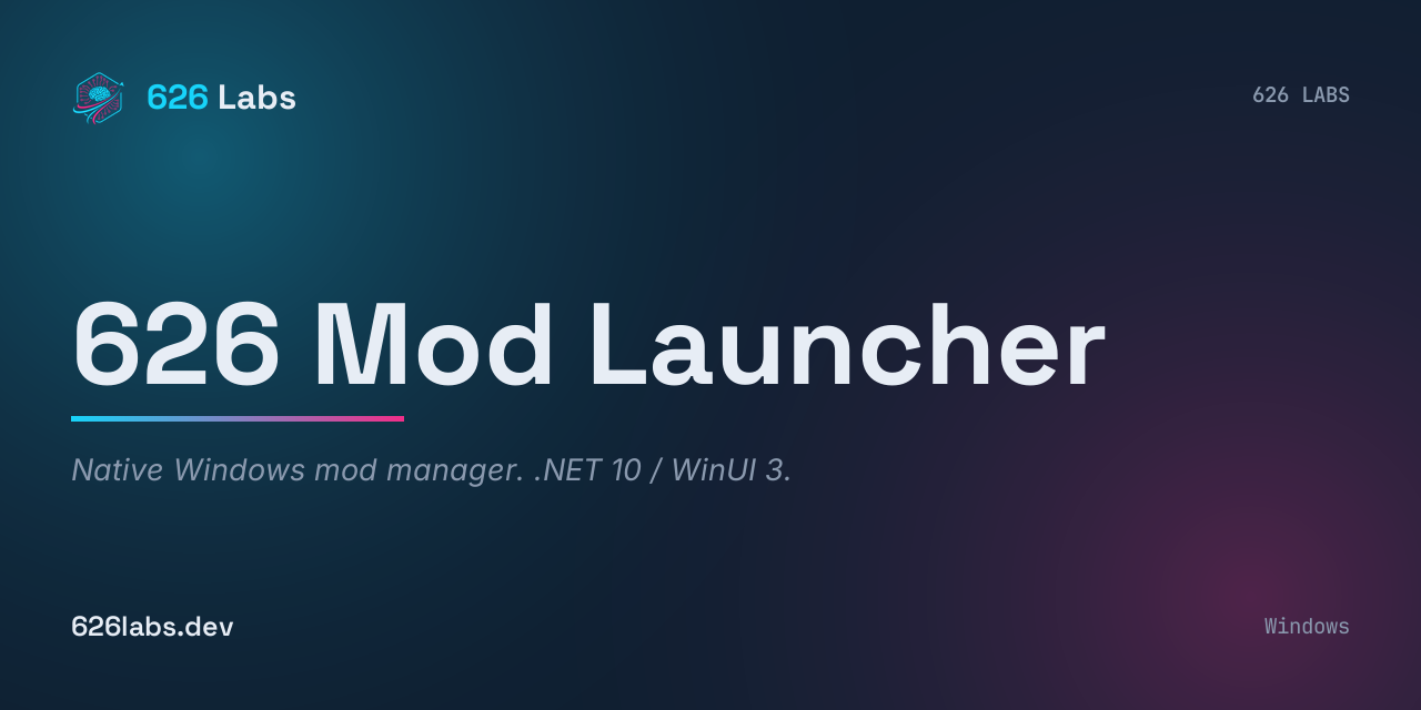 GitHub - estevanhernandez-stack-ed/626-mod-launcher: Native Windows ...