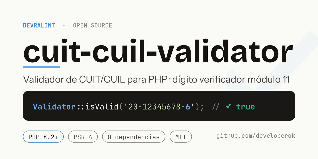 devralint/cuit-cuil-validator