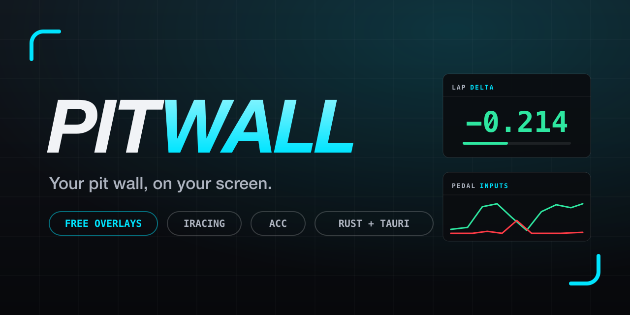 GitHub - RaceFrame/pitwall: Free telemetry overlays for iRacing and ...