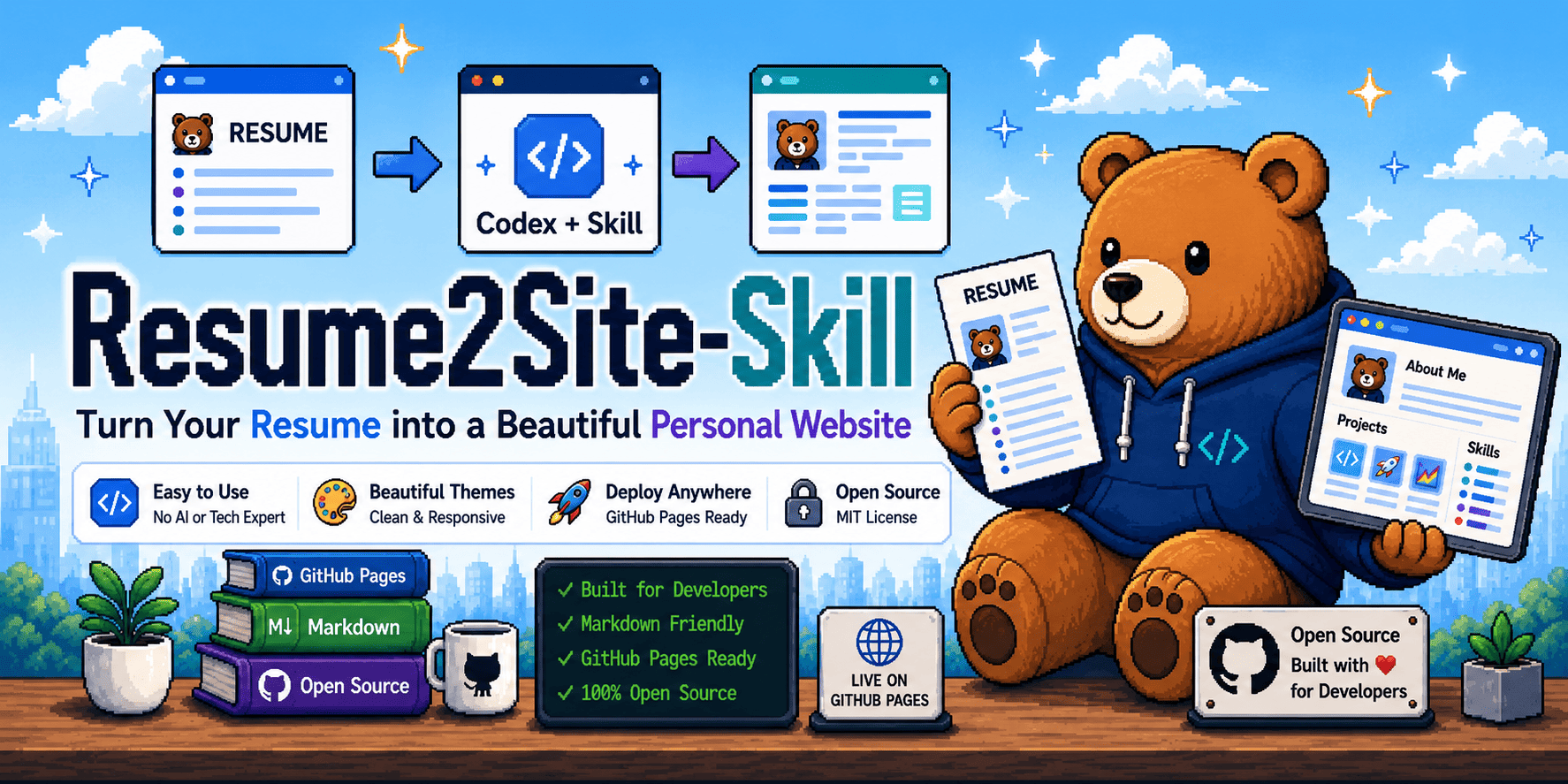 GitHub - Bearcoder6/Resume2Site-Skill: Turn your resume into a polished ...