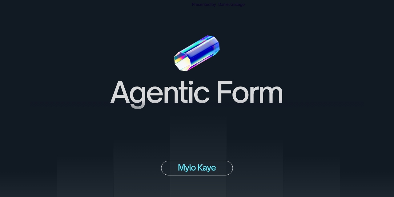 Agentic Form multi-step inquiry interface