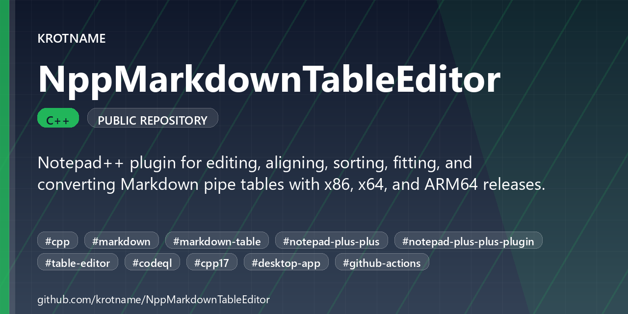 NppMarkdownTableEditor