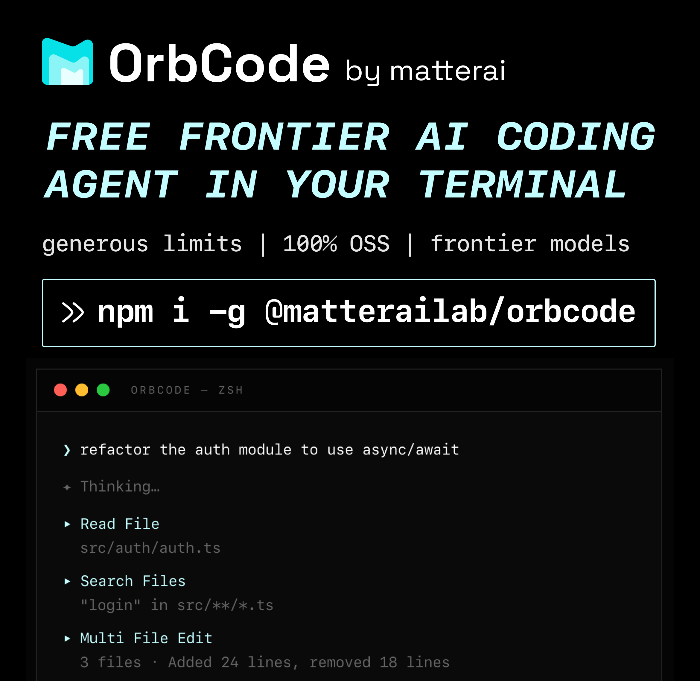 GitHub - MatterAIOrg/OrbCode: OrbCode CLI — agentic coding in your ...