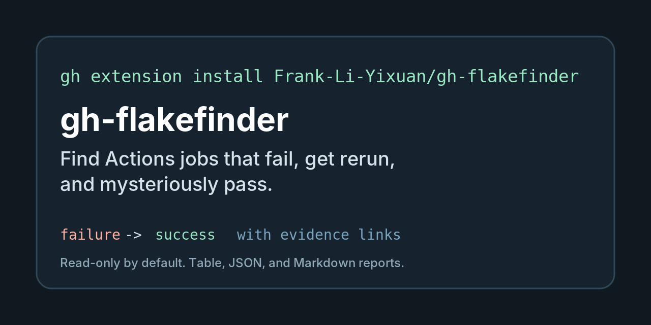 GitHub - Frank-Li-Yixuan/gh-flakefinder: Find GitHub Actions jobs that ...
